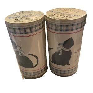 Vtg 2 Enhance Cats Wall Border 15Ft Prepasted Country Decor Cottage EDP Inc Rare